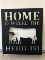 Metal Sign Home, Donated by Ostertag Angus,