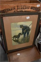 Framed & Signed Hunting Scene "A Retriever"