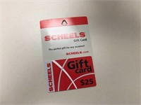 Scheels Gift Card $25.00. Donated by Scheels