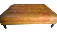 Large Distressed Leather Ottoman or Bench 40 x 60