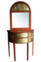 Asian Style Demilune Console & Hanging Mirror
