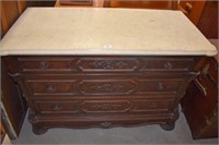 Marble Top 4 Drawer Hand Carved Marble Dresser