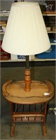 LAMP TABLE WITH MAGAZINE RACK BASE
