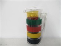 "As Is" HBC Stripes Juice Jug & Cups