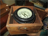 4-32 Made in USA Boat Compass in Wooden Box