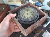 A Lietz Co. Boat Compass w/Wooden Box