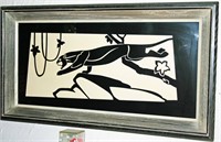 Framed Mid Century Black Panther Art