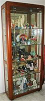 Lighted Mirror Back Curio Cabinet - Side Load