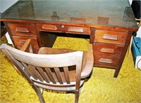 Wooden Office Desk & Chair