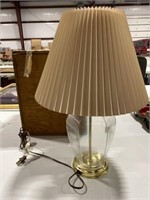 Glass Base Lamp Vintage Wood Storage Box