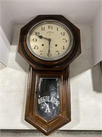 Accurate Clock Company Regulator Clock w/ Key