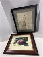 (2) Framed Art Prints - Apples & Vintage Tennis
