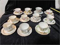 10 BONE CHINA TEA CUP AND BUTTER DISH