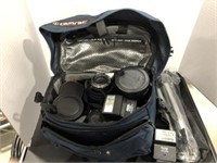 Camera Bag, (7) Lenses, (2) Flash, (1) Tripod
