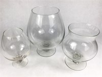 Set of 3 Glass Bowls w/ Stems
