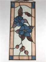 10" X 24" Floral Stained Glass Window Hanging