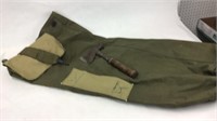 Vintage Estwing Hatchet + 1944 Canvas Military Bag