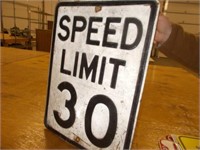 Speed Limit 30 Metal Sign, 18"Wx24"H