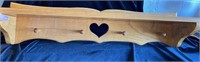 SMALL SHELF WITH HEART CUT OUT AND COAT PEGS