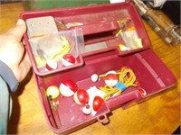 Poly Tackle Box w/Bobbers, Stringer & Other