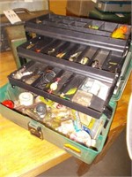 Poly Tackle Box w/Baits, Bobbers & Other