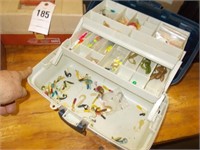 Plano Poly Tackle Box wBaits, Beetle Spins, Etc.