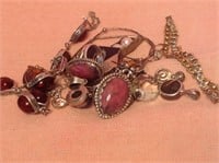 Sterling Silver Scrap Jewelry With Stones