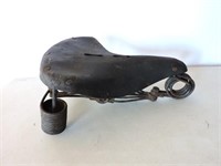 Excellent Antique Leather Bicycle Seat