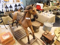 ANTIQUE WOODEN ROCKING HORSE