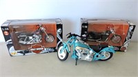 3  Die Cast Motorcycles