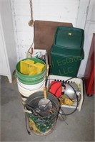 Misc. Items Including: Buckets, Tins, Trash Cans,