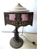 Beautiful Leaded Glass Brass Table Lamp