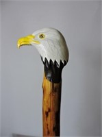 Carved Walking Stick W/ Eagle Head