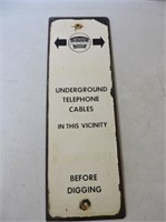 Underground Telephone Cable Metal Sign