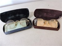 Pair Antique Glasses With Cases