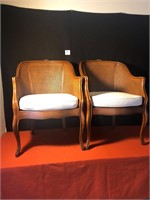 2 Easy Chairs, Cane Back & Seats