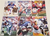 (6) Vintage Back Issue Beckett Football Card Mags