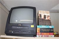 Emerson VHS T.V. w/ VHS Tapes