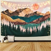 Wall tapestry for bedroom Forest and sunset m