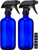 New 5 pack blue spray glass bottles, 8 oz