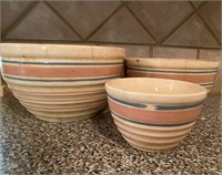 1940's Stoneware Mixing Bowl Set