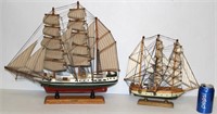 2 Wood 3 Mast Sailing Ship Models Humboldt & Fock