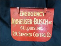 Vintage Anheuser Busch 15" x 12" Emergency Panel