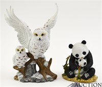Snowy Owl Porcelain Figurine, Homco Panda Figurine