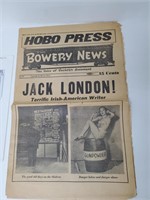 Vintage Hobo Press The Bowery Newspaper