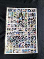 Framed Uncut Sheet of 1996 Topps Baseball Cards