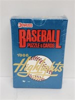 Sealed 1986 Donruss Highlights Puzzle & Cards