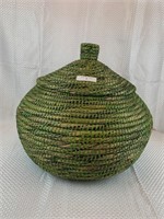 Pungi Style Woven Basket with Lid
