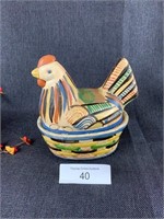 Ceramic Pottery Chicken Container