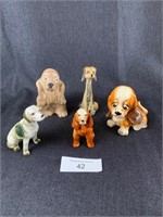 Grouping of Vintage Dog Figurines